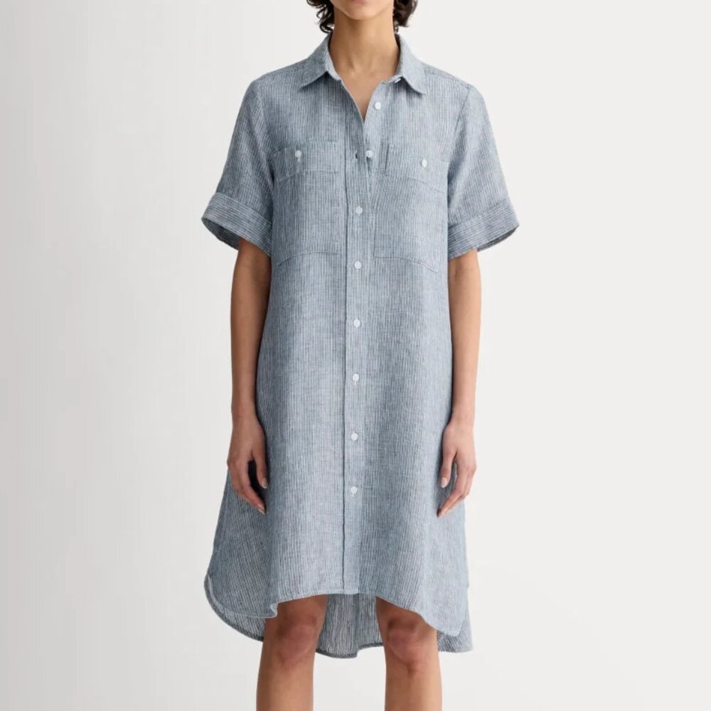 NWT Everlane Daytripper Dress in Black/White Stripe XS